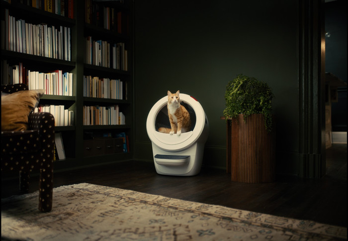 Whisker Automatische kattenbak Litter-Robot 4 Wit product in gebruik