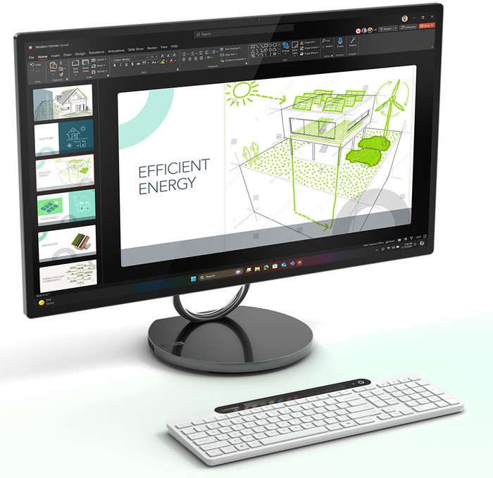 Lenovo 800 Self-Charging Bluetooth Toetsenbord QWERTY Wit product in gebruik
