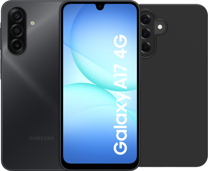 Samsung Galaxy A17 128GB Zwart 4G + BlueBuilt Back Cover Zwart Main Image