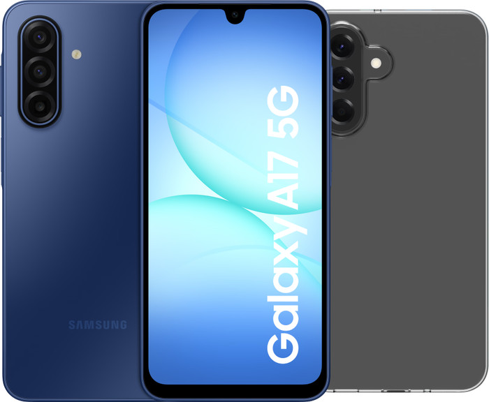 Samsung Galaxy A17 128GB Blauw 5G + BlueBuilt Back Cover Transparant Main Image