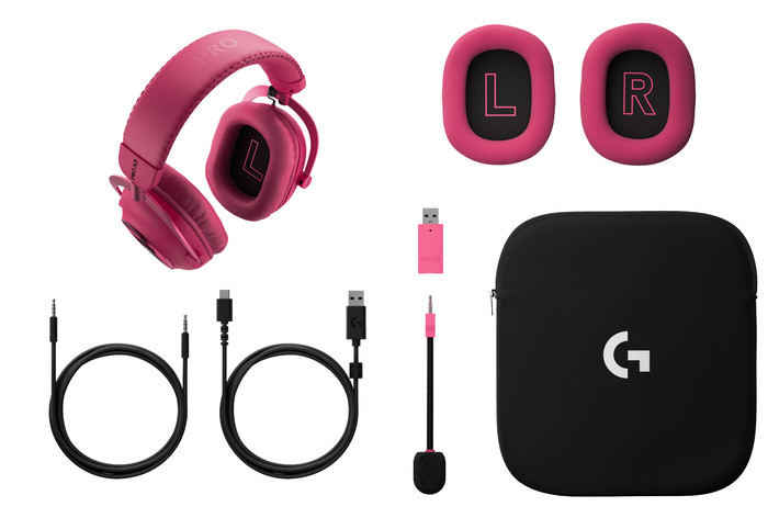 Logitech G Pro X3 Lighstpeed Draadloze Gaming Headset Roze samengesteld product