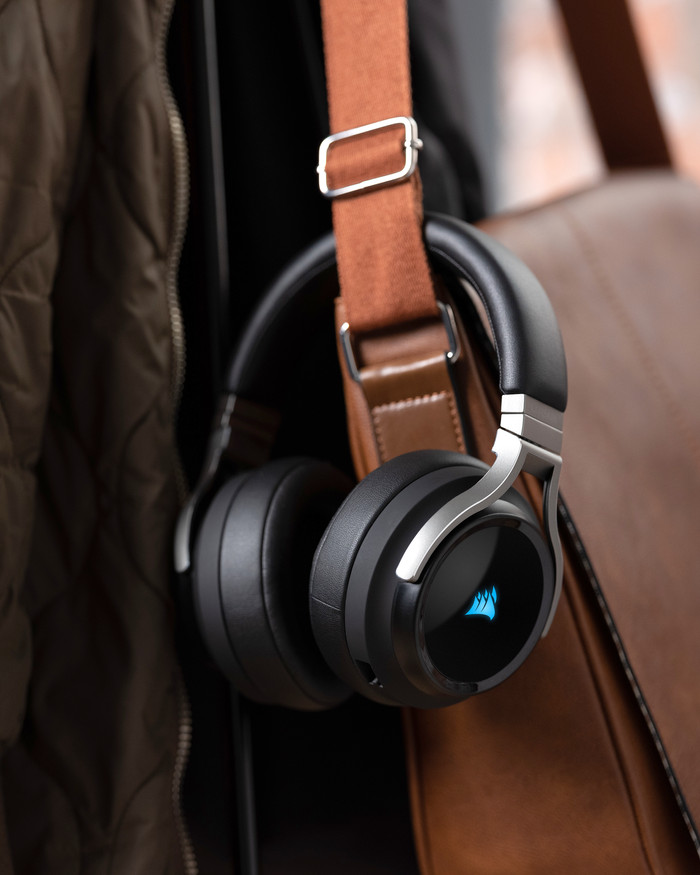 Corsair Virtuoso RGB Wireless Gaming Headset Carbon product in use