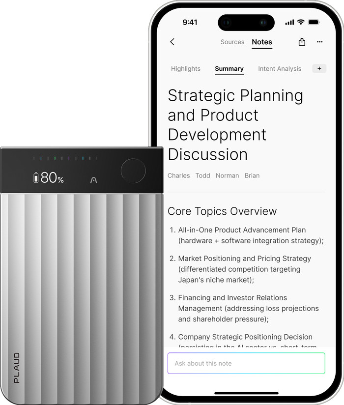 Plaud Note Pro Zilver product in gebruik