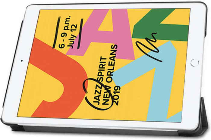 Just in Case Smart Tri-Fold Apple iPad (2021/2020) Book Case Zwart product in gebruik