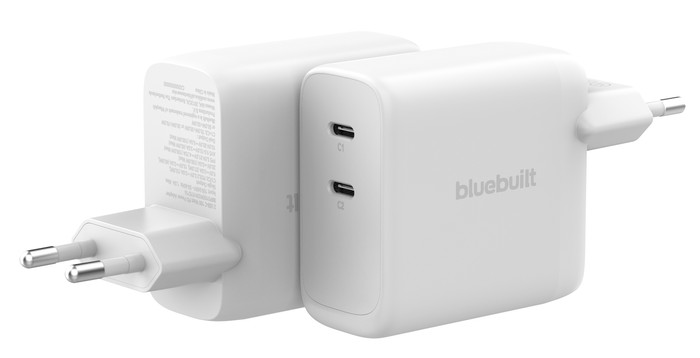 BlueBuilt 100W GaN Oplader met 2 Usb C Poorten Wit samengesteld product