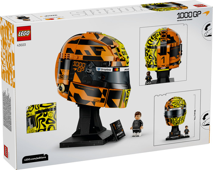 LEGO Editions McLaren Mastercard F1 Team Helmet from Lando Norris 43023 packaging