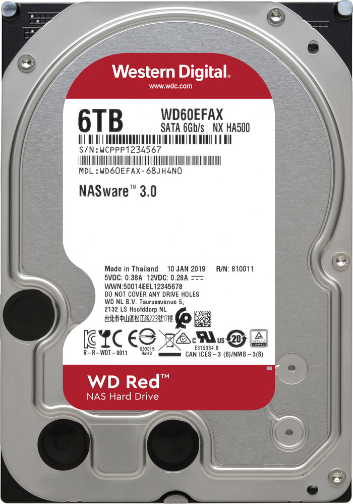 WD Red Plus Pro WD6005FFBX 6TB achterkant