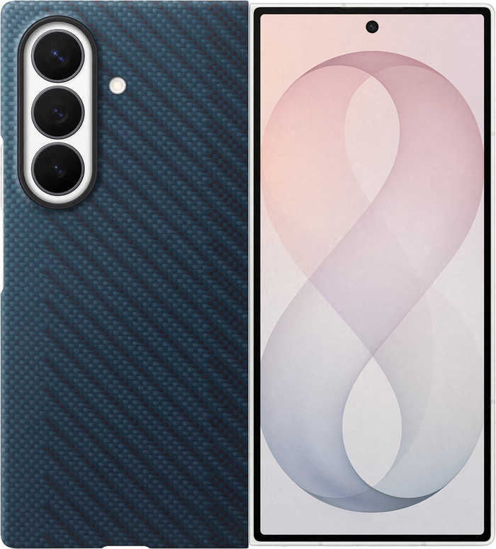 Samsung Galaxy Z Fold 8 Ultra Carbon Back Cover met Magneet Blauw Main Image