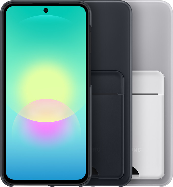 Samsung Galaxy A27 Card Slot Back Cover Zwart voorkant