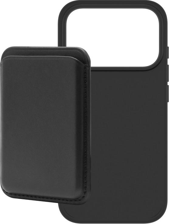 BlueBuilt MagSafe Hoesje iPhone 18 Pro Zwart + Kaarthouder Leer Zwart Main Image