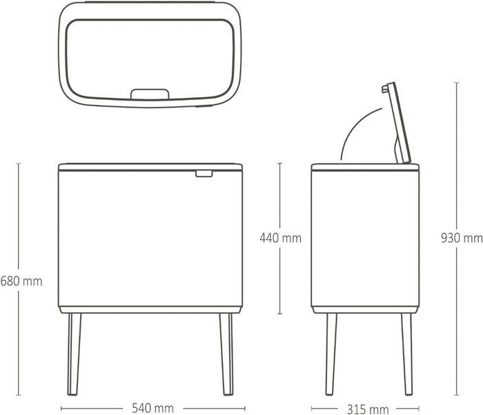 Brabantia Bo Touch Bin Prullenbak 3 x 11 liter Soft Beige visual leverancier