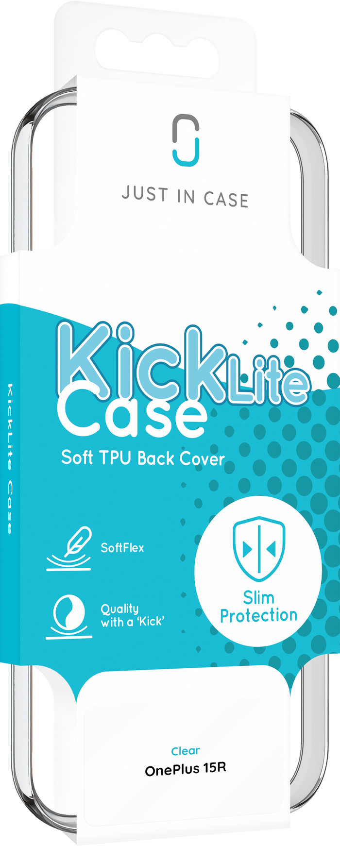 Just in Case Soft Design OnePlus 15R Back Cover Transparant verpakking