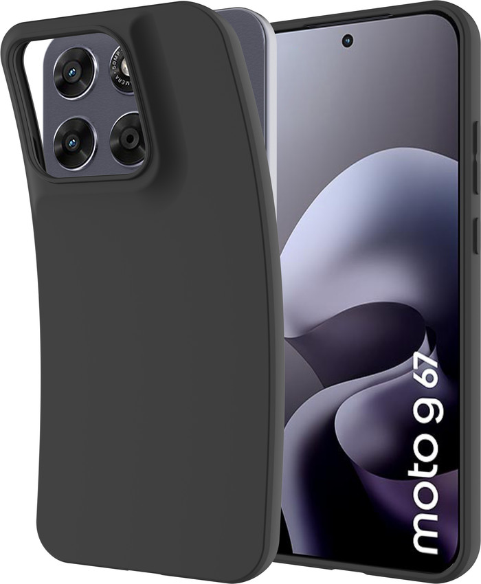 Just in Case Soft Design Motorola Moto G67 / G77 Back Cover Zwart voorkant