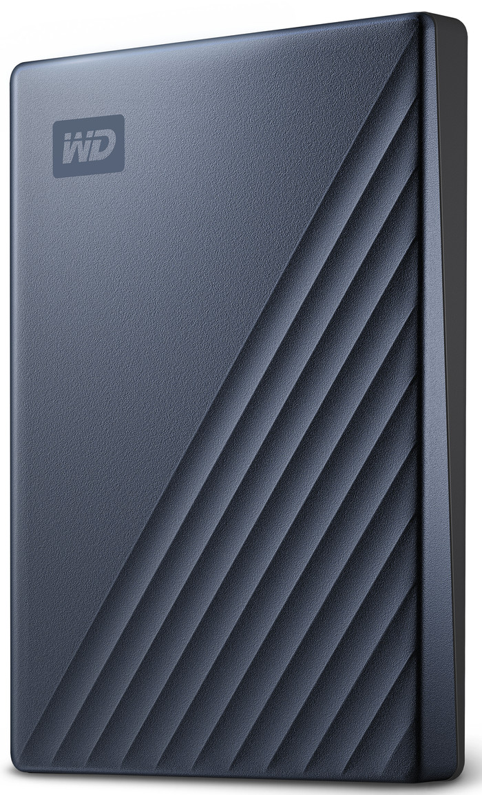 WD My Passport for Mac Type C 2TB Blauw rechterkant