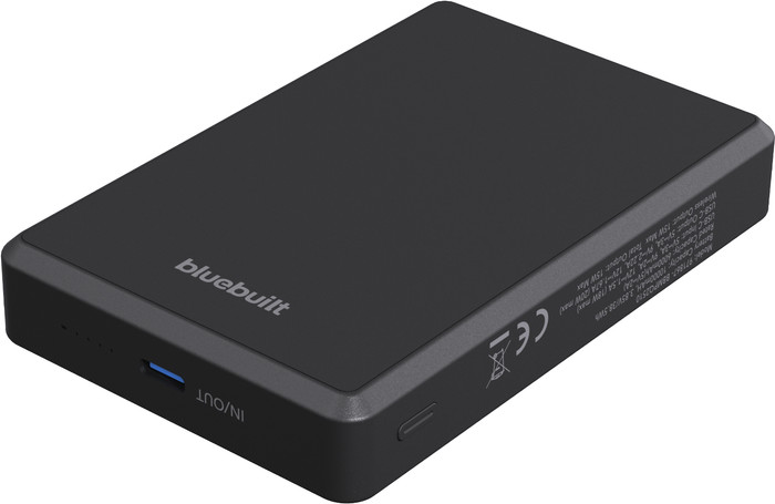 BlueBuilt Draadloze Powerbank met MagSafe en Qi2 10.000 mAh met Snelladen Zwart bovenkant