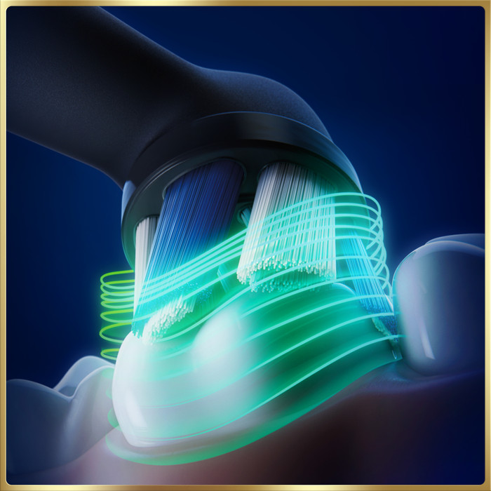 Oral-B iO 9n Rozenkwarts en Onyx Zwart Duo Pack Speciale Editie product in gebruik