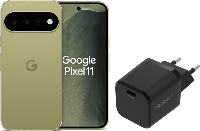 Google Pixel 11 256GB Groen 5G + BlueBuilt Oplader met Usb C Poort 30W Zwart Main Image