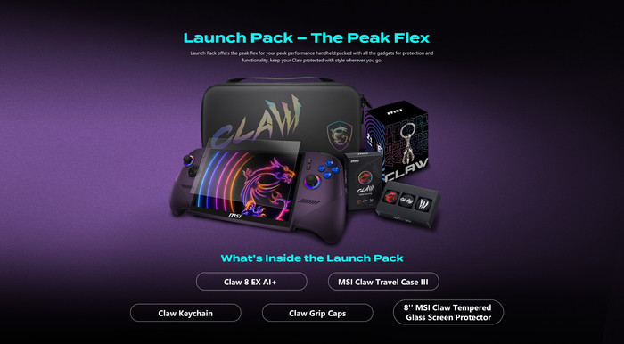 MSI Claw 8 EX AI+ CG3EM Void Purple Launch Pack-019NL visual leverancier