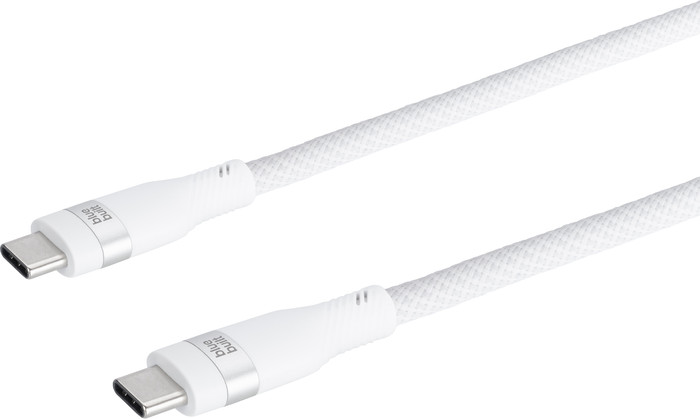 BlueBuilt Usb C Videokabel 240W 2m Nylon Wit linkerkant
