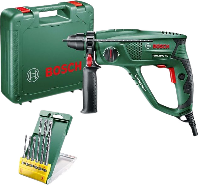 Bosch PBH 2100 RE + 6-piece SDS Plus Drill Bit Set Main Image