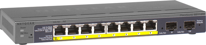 Netgear GS110TP linkerkant
