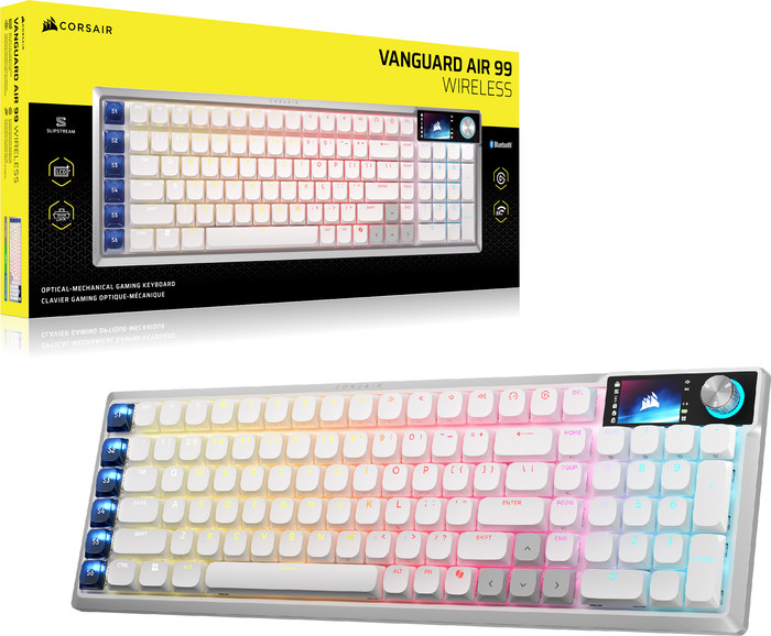 Corsair Vanguard AIR 99 Wireless Gaming Toetsenbord Wit Qwerty verpakking