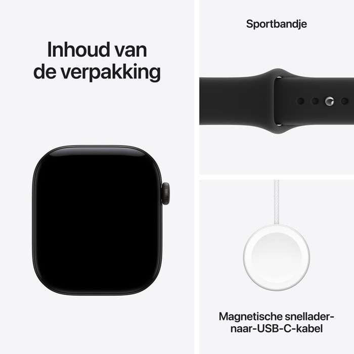 Apple Watch Series 12 Cellular 46mm Black Sport Band S/M product in use