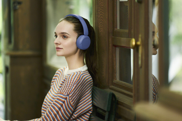 Sony WH-CH535 Blue product in use