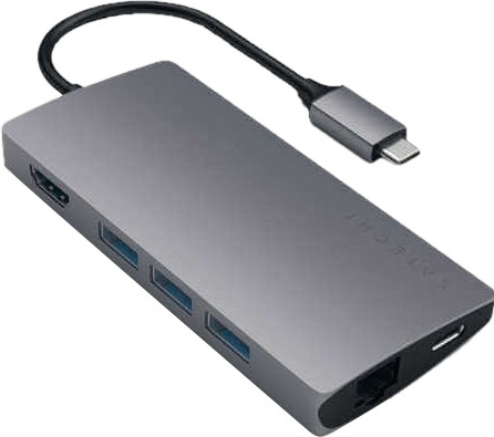 Satechi USB-C to USB-A, Ethernet, and HDMI Dock Space Gray Main Image