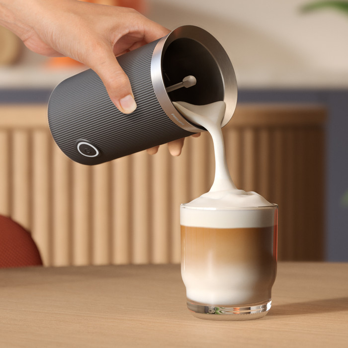 Philips Baristina BAR308/60 Zwart + Melkopschuimer detail