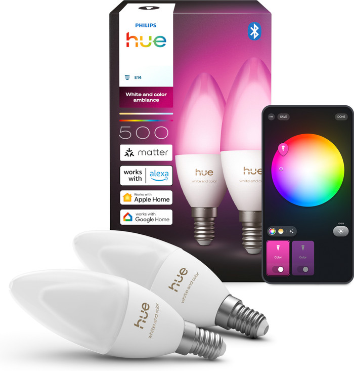 Philips Hue Kaarslamp White and Color E14 Duo Pack Main Image