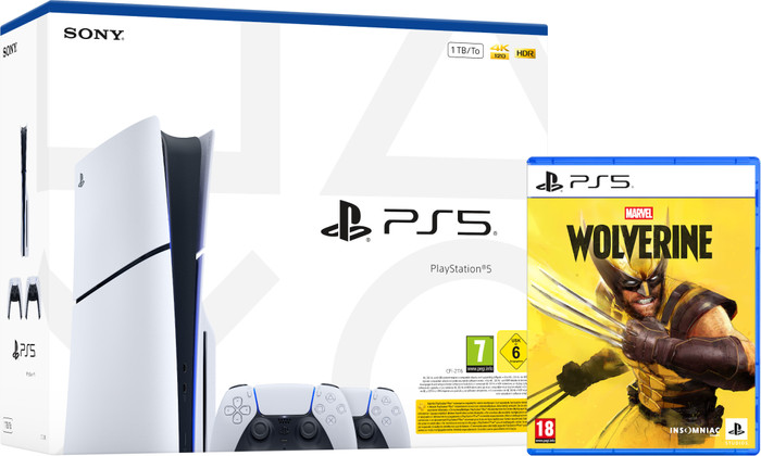 PlayStation 5 Slim Disc Edition + Marvel's Wolverine + Extra Controller Wit Main Image