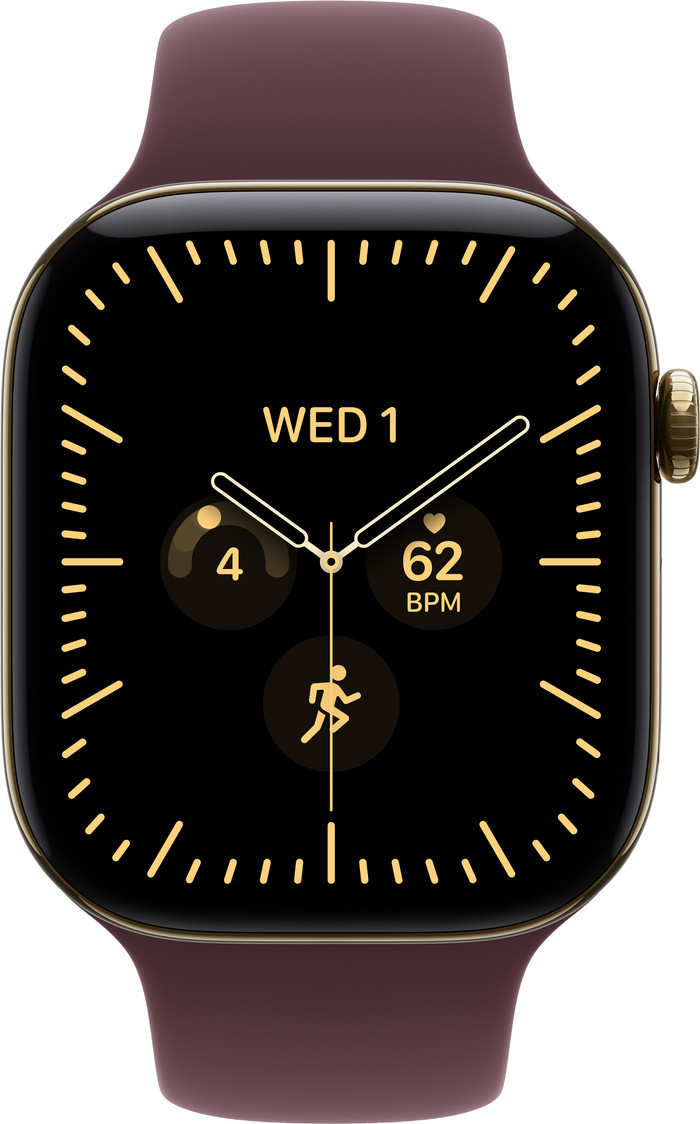 Apple Watch Series 12 Cellular 46mm Goud Sportband M/L voorkant