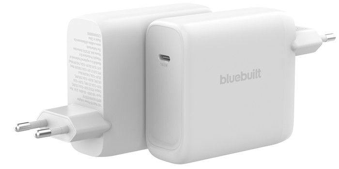 BlueBuilt 140W GaN Oplader met Usb C Poort Wit samengesteld product