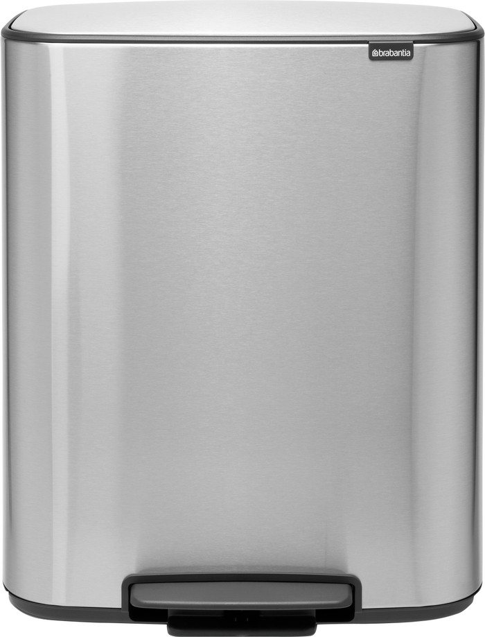Brabantia Bo Poubelle à Pédale 2 x 30 Litres Inox Anti-traces de Doigts Main Image