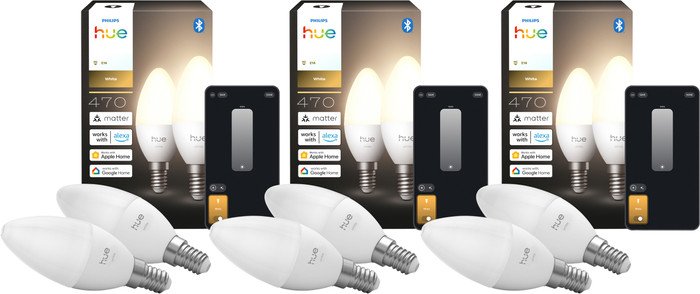 Philips Hue Kaarslamp White E14 6-Pack Main Image