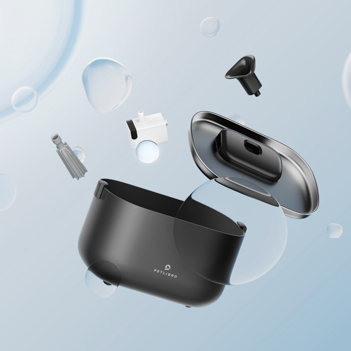 Petlibro Drinkfontein met App PLWF105 Zwart product in gebruik