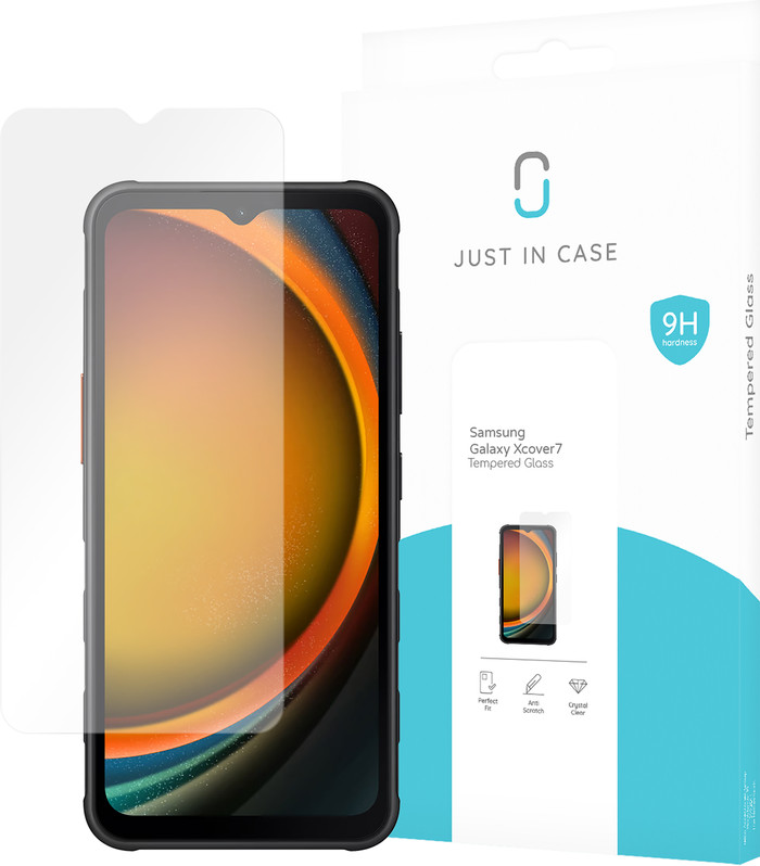 Just In Case Tempered Glass Samsung Galaxy Xcover 7 / Xcover 7 Pro Screenprotector verpakking