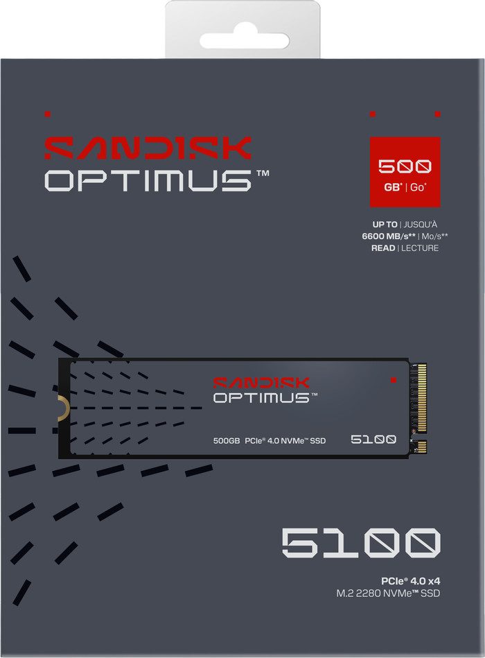 SANDISK Optimus 5100 500GB NVMe SSD verpakking