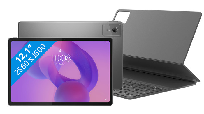 Lenovo Idea Tab Plus 12,1 inch 256GB Wifi Grijs met Stylus + Toetsenbord Hoes AZERTY Main Image