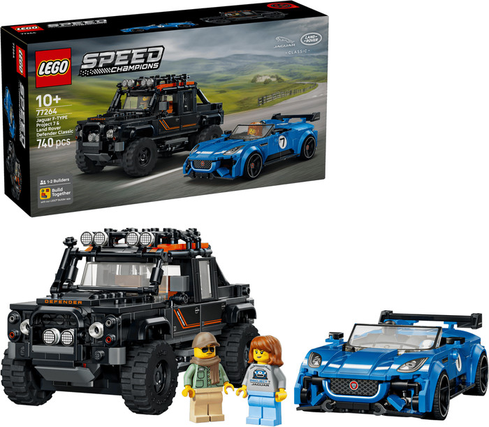 LEGO Speed Champions Jaguar Project 7 en Land Rover Defender 77264 rechterkant