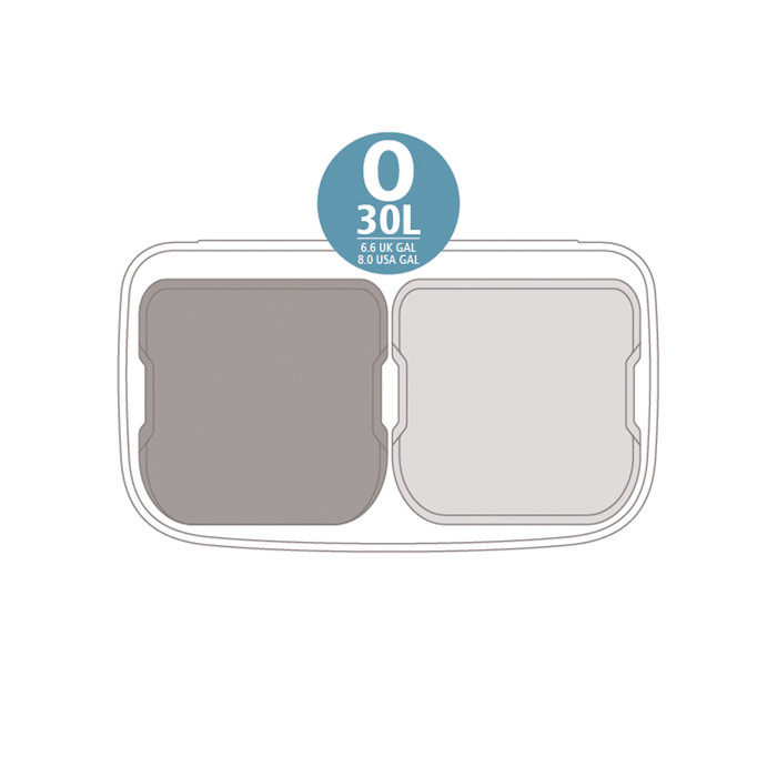 Brabantia Bo Pedal Bin 2 x 30 Liter Soft Grey visual leverancier