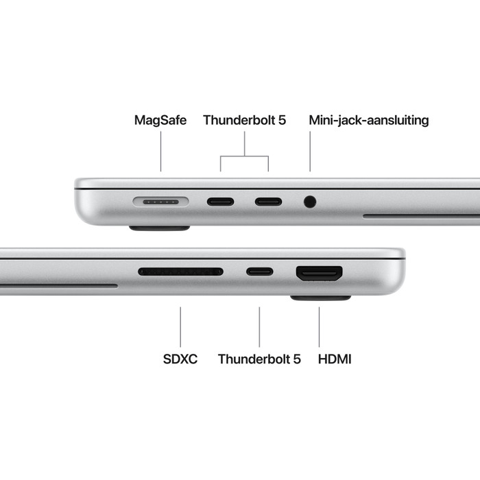 Apple MacBook Pro PROLED 16 inch M5 Max (18 CPU / 40 GPU) 48GB/2TB Zilver QWERTY visual leverancier