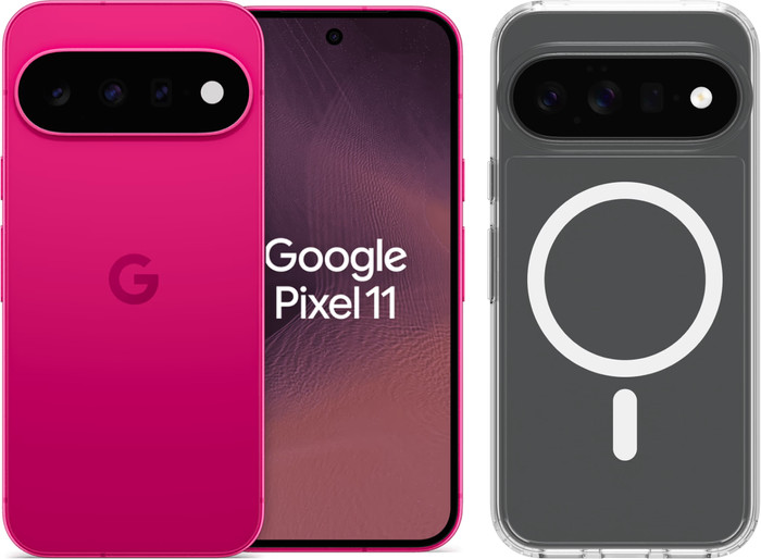 Google Pixel 11 512GB Roze 5G + BlueBuilt Back Cover Transparant Main Image