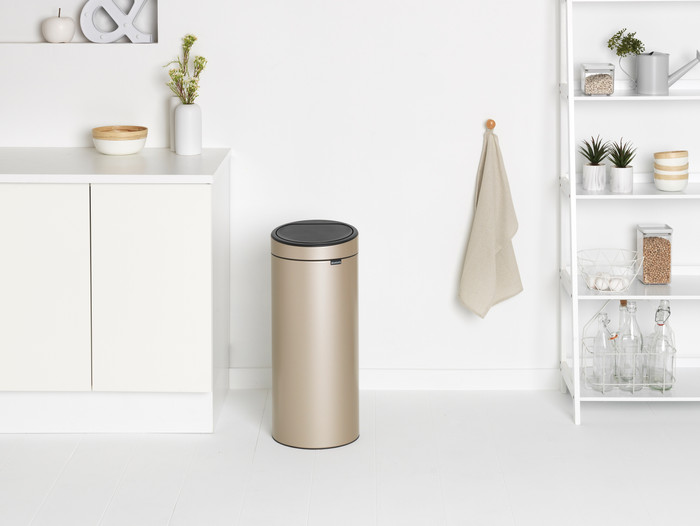 Brabantia Touch Bin 30L Metallic Gold product in use