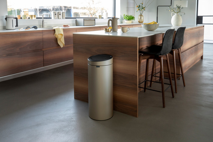 Brabantia Touch Bin 30L Metallic Gold product in use