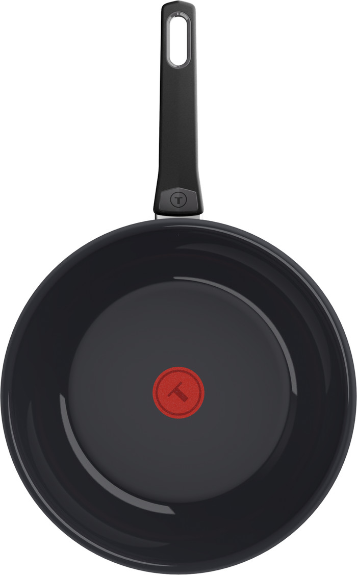 Tefal Ceramic Control Grey wokpan 28 cm bovenkant