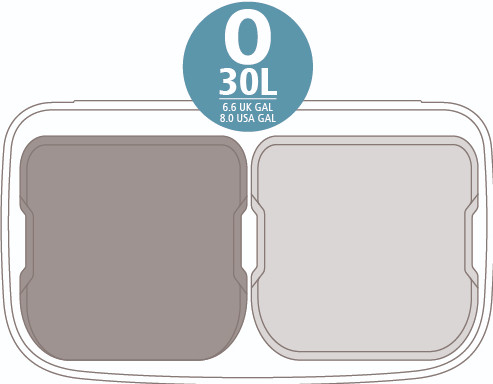 Brabantia Bo Touch Bin Hi Prullenbak 2 x 30 liter Soft Beige product in gebruik