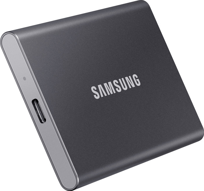 Samsung T7 Portable SSD 1TB Grijs detail