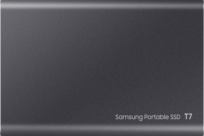 Samsung T7 Portable SSD 1TB Grijs achterkant